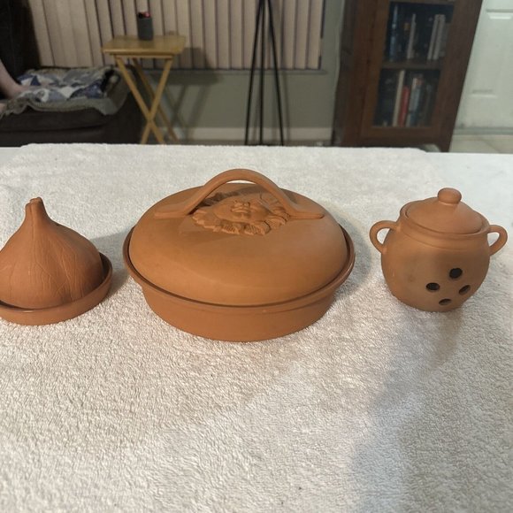 Rowoco Kitchen Lotset Of 3 Clay Terra Cotta Tortilla Warmer 2